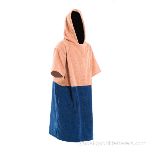 China Beach Changing Hooded Towelling Dry Robe Poncho Towel Supplier